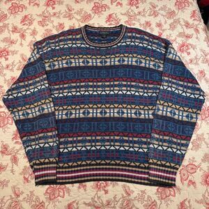 Beautiful Vintage 90s Driving Force Colorful Sweater Thick Cotton Sweater